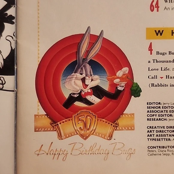 Bugs Bunny 50th Birthday Collector Magazine 1990 w/ Bonus Animation Cell - Picture 7 of 13
